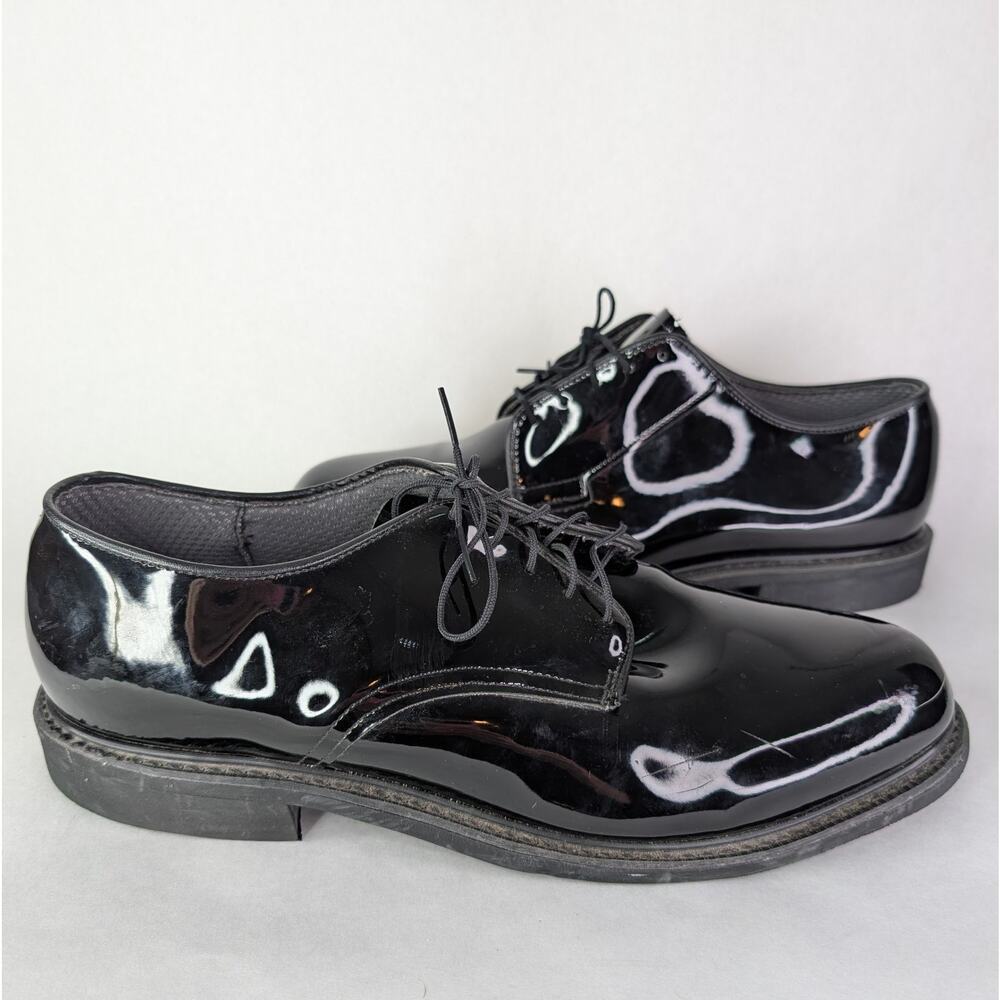 Bates Glossy Tactical Mens Black Patent Derby Shoes US Size 12.5 E